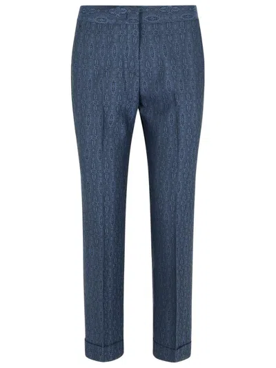 ETRO ETRO BLUE WOOL TROUSERS