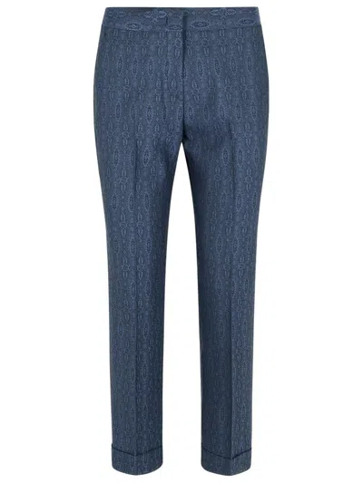 Etro Blue Wool Trousers
