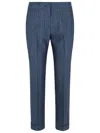 Etro Geometric-pattern Tailored Trousers In Blue