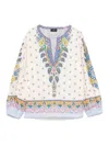 Etro Printed Paisley V-neck Knitwear In White