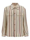 Etro Overshirt With Striped Pattern And Chest Pockets In Multicolour