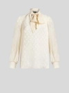 Etro Paisley-jacquard Silk Blouse In Beige