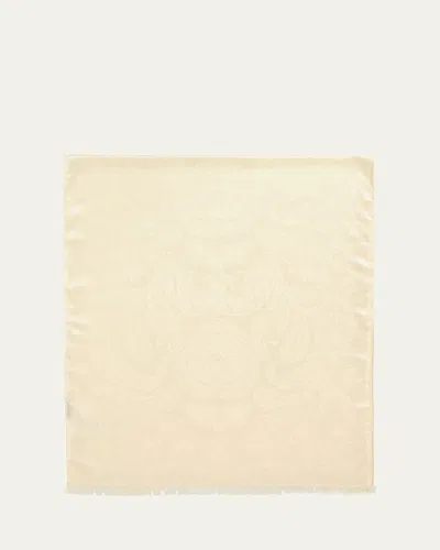 Etro Boheme Silk & Wool Scarf In White
