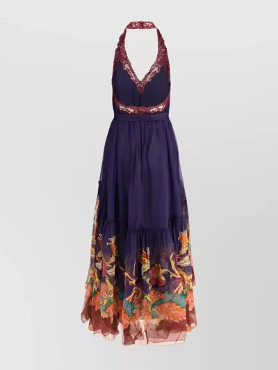 Etro Boho Silk Dress Lace Inserts