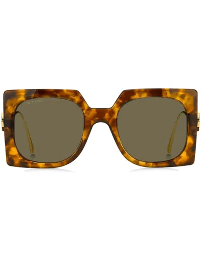 Etro Bold Pegaso Square-frame Sunglasses In Brown