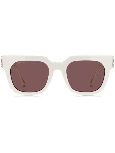 Etro Bold Pegaso Square-frame Sunglasses In White