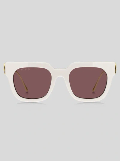 Etro Bold Pegaso Square-frame Sunglasses In White