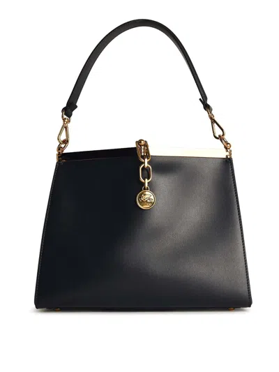 ETRO VELA MEDIUM BAG IN BLUE SMOOTH LEATHER