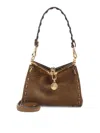 Etro Suede Shoulder Bag Gold Tone Hardware In Brown