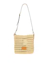 Etro Men's Perforated Raffia Shoulder Bag In Beige