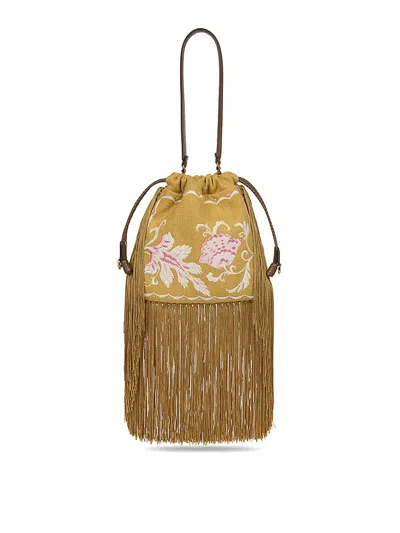 Etro Sh Bag Kalispera S Linen + In Orange