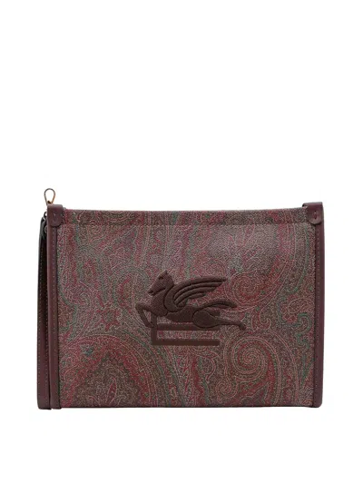 ETRO COATED CANVAS CLUTCH WITH PAILSEY MOTIF