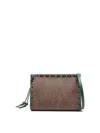 Etro Detachable Strap Rectangular Clutch Bag In Green