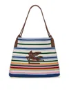 Etro 'libra' Multicolor Shoulder Bag With Maxi Logo On The Front