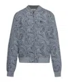 Etro Jacquard Bomber Jacket Featuring Paisley Pattern In Blue
