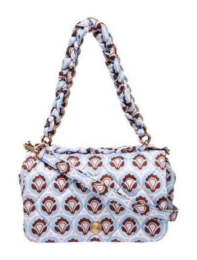 Pre-owned Etro Bond Quilted Shoulder Bag Medium In Blue