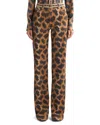 Etro Bootcut Jeans In Bull Denim With Animal Motif In Animal Print