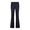 Etro Wool Bootcut Trousers Pinstripe Print In Blue