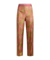 Etro Bootcut Trousers With Placed Paisley Foliage Print In Brown