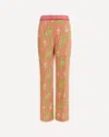 Etro Paisley Foliage Trousers Contrasting Waistband Straight Leg In Multi