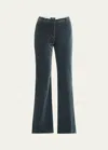 Etro Velvet Flared Hem Trousers Pockets In Sugarpaper