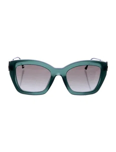 Pre-owned Etro Bordeaux Cat-eye Sunglasses In Green