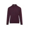 Etro Knitted Long-sleeved Polo Sweater In Burgundy