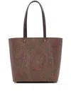 Etro Dark Brown Paisley Fabric Shopping L Bag