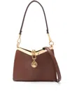 ETRO MINI VELA BAG IN BROWN CALFSKIN LEATHER WITH LOGO TAG