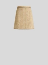 Etro Bouclé High-waisted Mini Skirt In Yellow