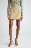 Etro Bouclé High-waisted Mini Skirt In Beige Multi