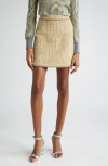 Etro Bouclé High-waisted Mini Skirt In Beige Multi