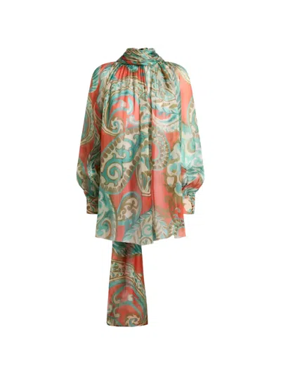 Etro Bow Paisley Top In Multi