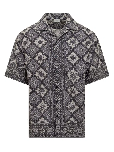 Etro Floral Bowling Shirt In Blue