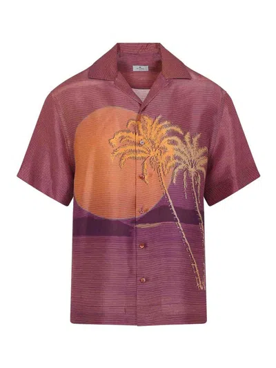 Etro Bowling Short Sleeves Shirt In Pink