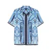 Etro Paisley Print Short-sleeved Shirt In Blue