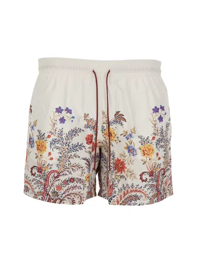 Etro Boxer Swimsuit With Print In Multi
