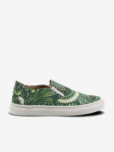 Etro Kids' Paisley-print Slip-on Sneakers In Green
