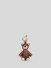 Etro Bear Charm Keychain In Braun