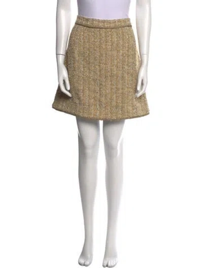 Pre-owned Etro Braided Accents Mini Skirt W/ Tags In Gold
