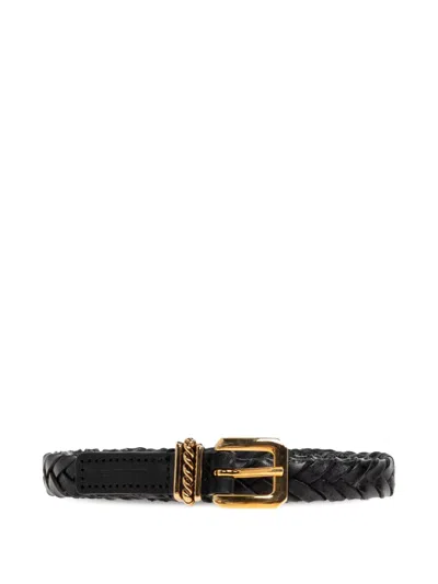 Etro Braided Buckle Belt In Black