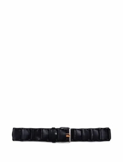 Etro Braided Leather Belt In Black
