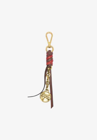 Etro Braided Leather Chain Charm In Multi