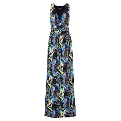 Pre-owned Etro Breathtaking Paisley Print Maxi Dress Gown 44 In Black