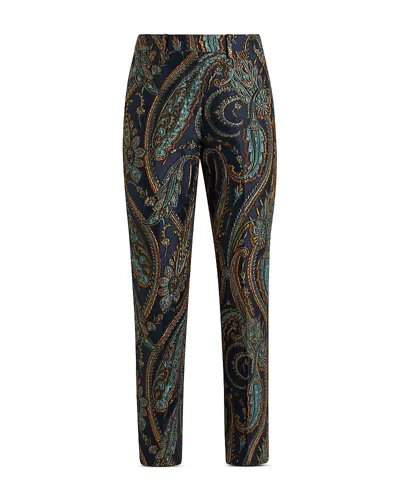 Etro Bristol Brocade Trousers In Blue