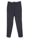Etro Bristol Patterned Design Trousers In Blue