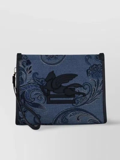 Etro Brocade Chain Strap Clutch With Embroidered Detailing