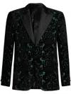 Etro Brocade Velvet Blazer In Black