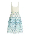 Etro Chic Blue And White Cotton Blend Dress With Front Tie And Cut-out Details In White