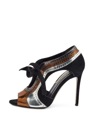 Pre-owned Etro Brogue Ribbon-tie Pumps In Black